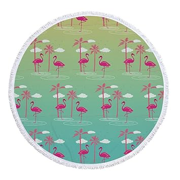 DXSX Tropical Flamingo Strandtuch ?Damen Kinder Mädchen Jungen Tischtuch Quaste Tapisserie Picknick Teppich Yoga Matte Schwim