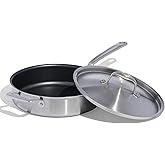 Made In Cookware - ProCoat 3.5 Quart Non Stick Saute Pan with Lid - 5 Ply Stainless Clad - Professional Cookware - Made in It