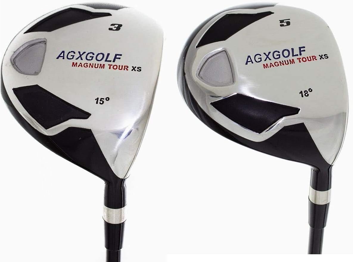 AGXGOLF Men's Magnum 3 + 5 Fairway Woods Set: Graphite Shafts + Head Covers Right Hand, Cadet, Regular or Tall Length, Senior, Regular or Stiff Flex