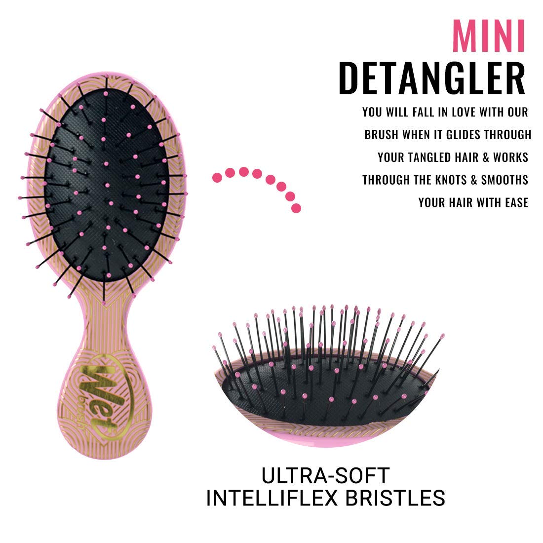 Wet Brush Hair Brush Mini Detangler - Confetti - Exclusive Ultra-soft IntelliFlex Bristles - Mini Detangler Protects Against Split Ends and Breakage - For Women, Men, Wet And Dry Hair : Beauty