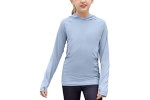 Zaclotre Kids UPF50+ Sun Shirt Girls Quick Dry Fit Sun Protection Clothing Athletic Hoodie with Thumbholes