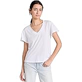 perfectwhitetee Women's Hendrix Cotton Boxy V Neck Tee