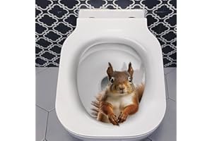 3D Cartoon Squirrel Toilet Lid Sticker, Waterproof Self-Adhesive Bathroom Decal, Bathroom Fun Stickers