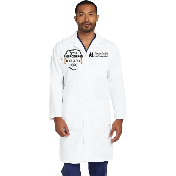 Embroidered Lab Coat Examples Custom Embroidered Lab Coat Unisex Embroidered White Lab Coat – Add ...