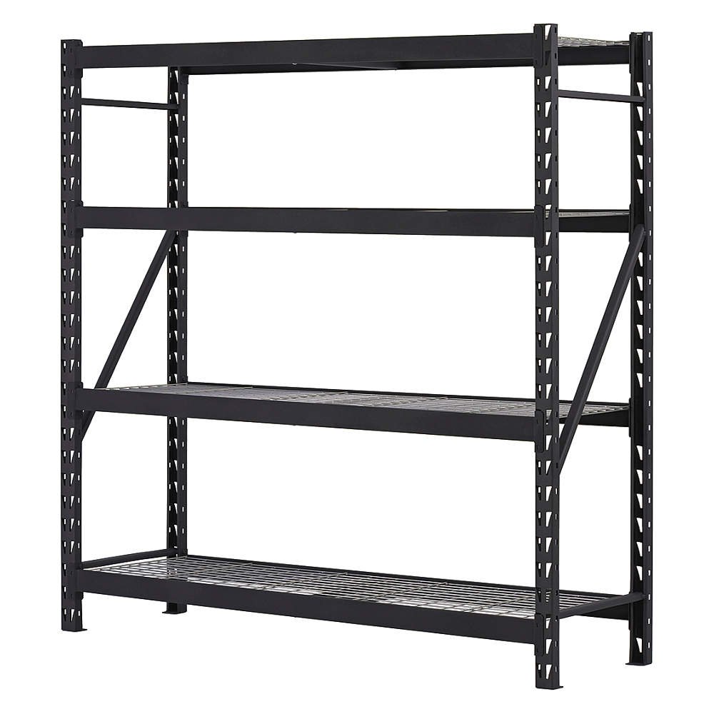 Storage Rack Unit, Steel, Black, 77in. W. Industrial