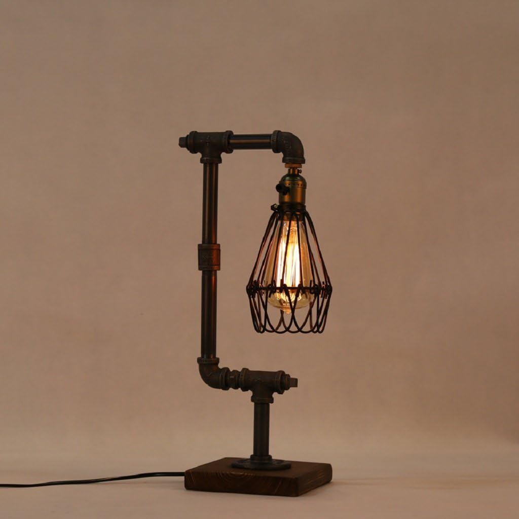 YUENSLIGHTINGVintage Industrial Style Desk Lamps Metal Pipe Desk Lamp