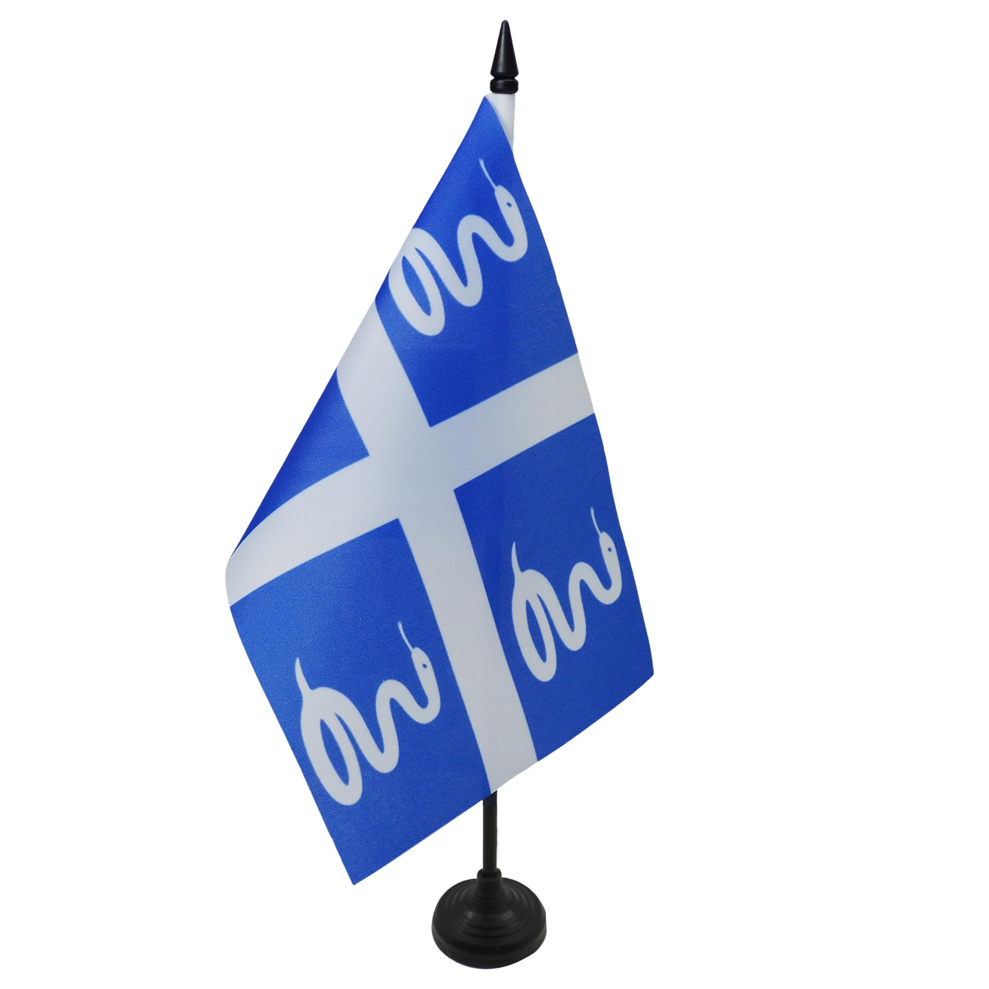 AZ FLAG Martinique Table Flag 5'' x 8'' - French region of Martinique Office Decoration 100% Polyester 21 x 14 cm - Mini Desk Flag with Pole and Black Plastic Base