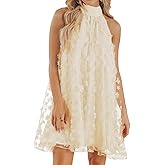 VIMPUNEC Womens Summer Halter Mini A Line Swing Dress Wedding Guest Formal Cocktail Homecoming Dress