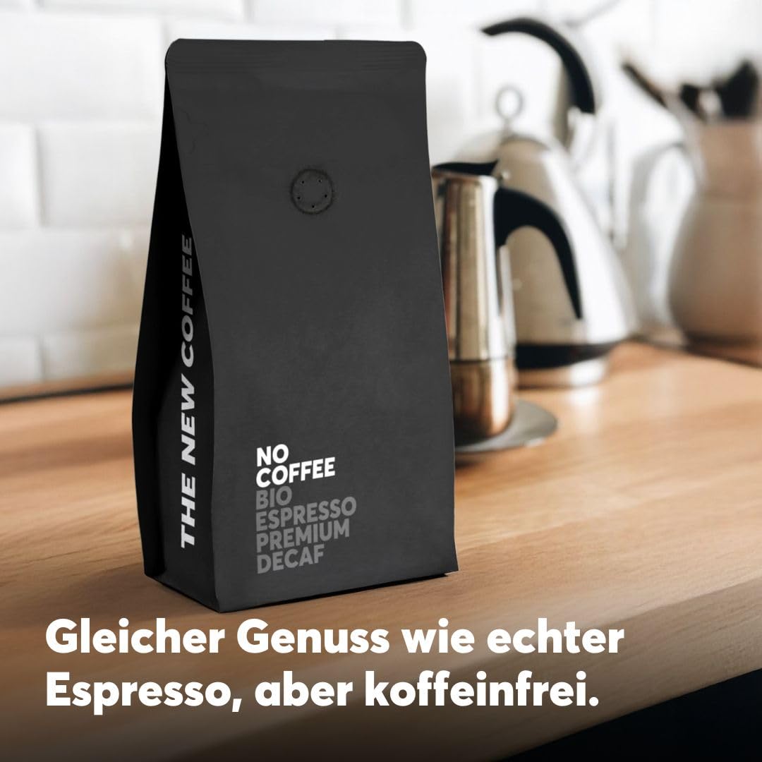 No Coffee® – No Espresso Premium Bio Espresso Bohnen entkoffeiniert (1kg) | Entkoffeiniert mit Wasser | Koffeinfrei, schmeckt aber wie dein Lieblingskaffee | Kaffeebohnen koffeinfrei 4