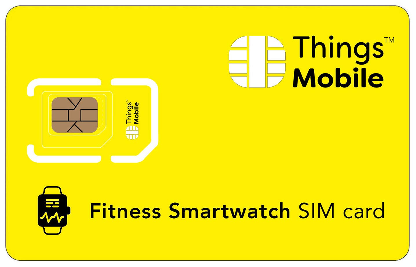 SIM Card for FITNESS SMARTWATCH - Things Mobile - Global Coverage, Multi-Operator GSM/2G/3G/4G Network, No Fixed Costs, No Expiration Date, Competitive Rates. €100 Credit Included + FREE €20 CREDIT
