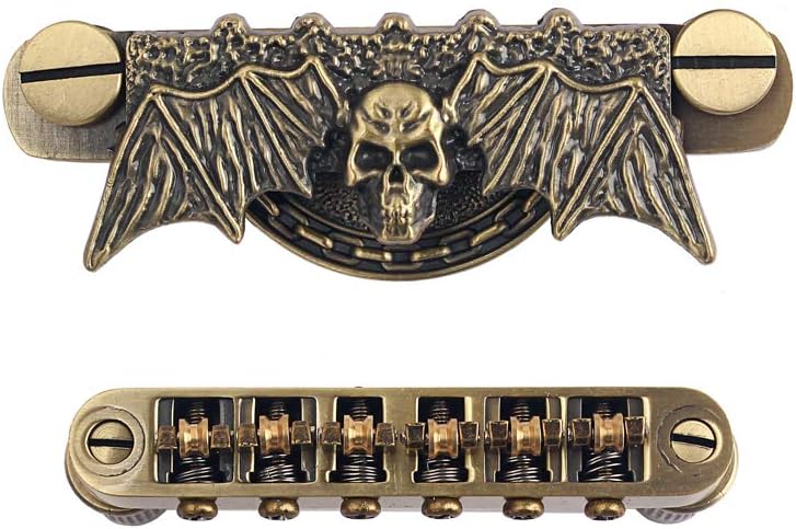 Alnicov Electric Guitar Tailpiece Bridge and roller saddle Tune-O-Matic - Bronze - Image 3
