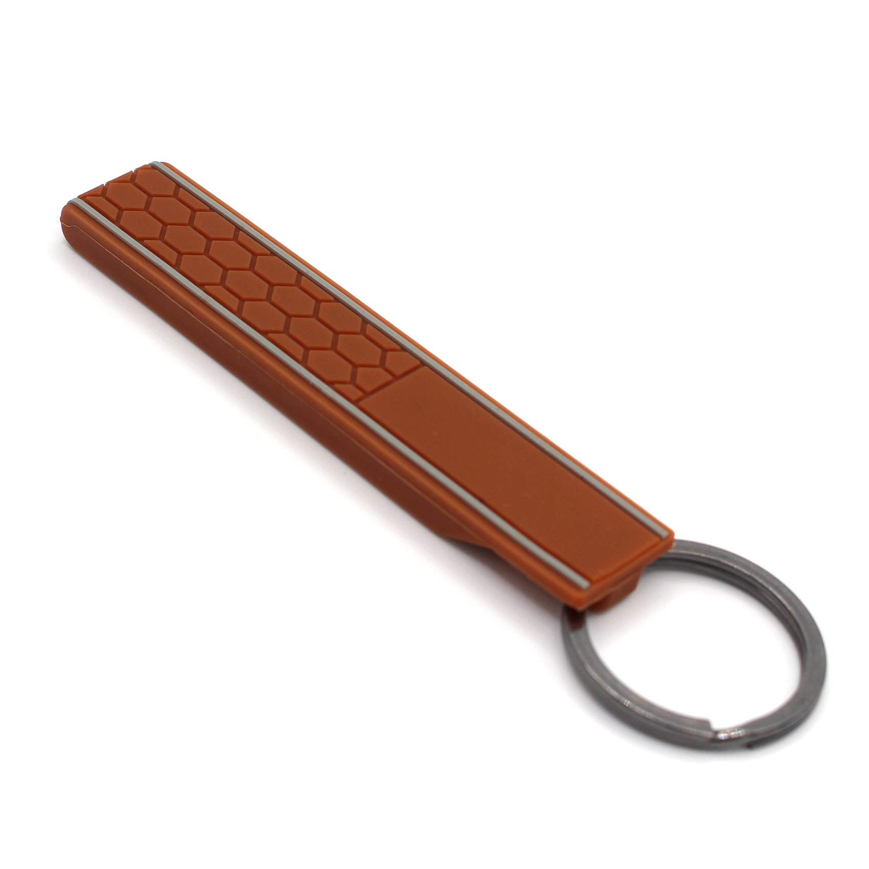 CYK www. CoverYourKey .de Honeycomb Structure Keyring - Brown/Ash Grey