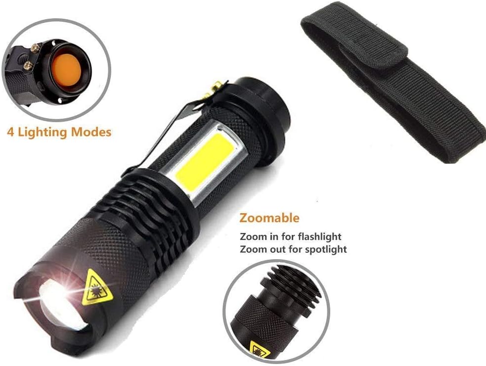 THINK3 Aluminium Alloy Mini LED Torch Flashlight , Black