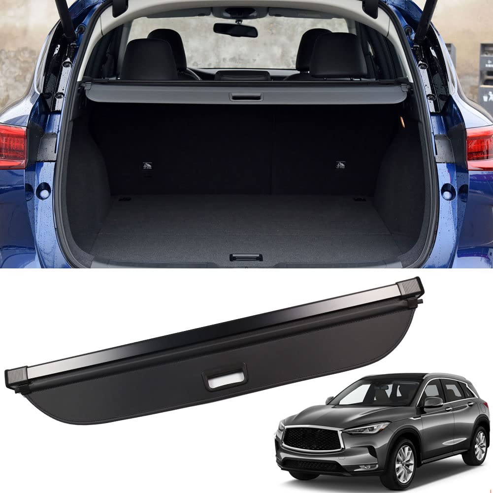 Photo 1 of Marretoo for 2024 2023 Infiniti QX50 Cargo Cover 2019 2020 2021 2022 for Infiniti QX50 Accessories Black Retractable Trunk Cover Security Shield Shade(Not for QX55)