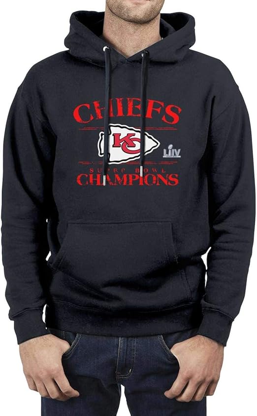 LRTYQMZAP Kansas Football Hoodies for Men Soft Hooded Sweatshirts Navy