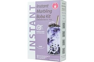 O's Bubble Instant Boba Kit Marbling Boba Kit | boba tea kit | Tapioca pearl | Marbling Syrup | Non-Dairy | Shelf Stable | Vegan | Gluten-Free | Taro (Pack of 4)