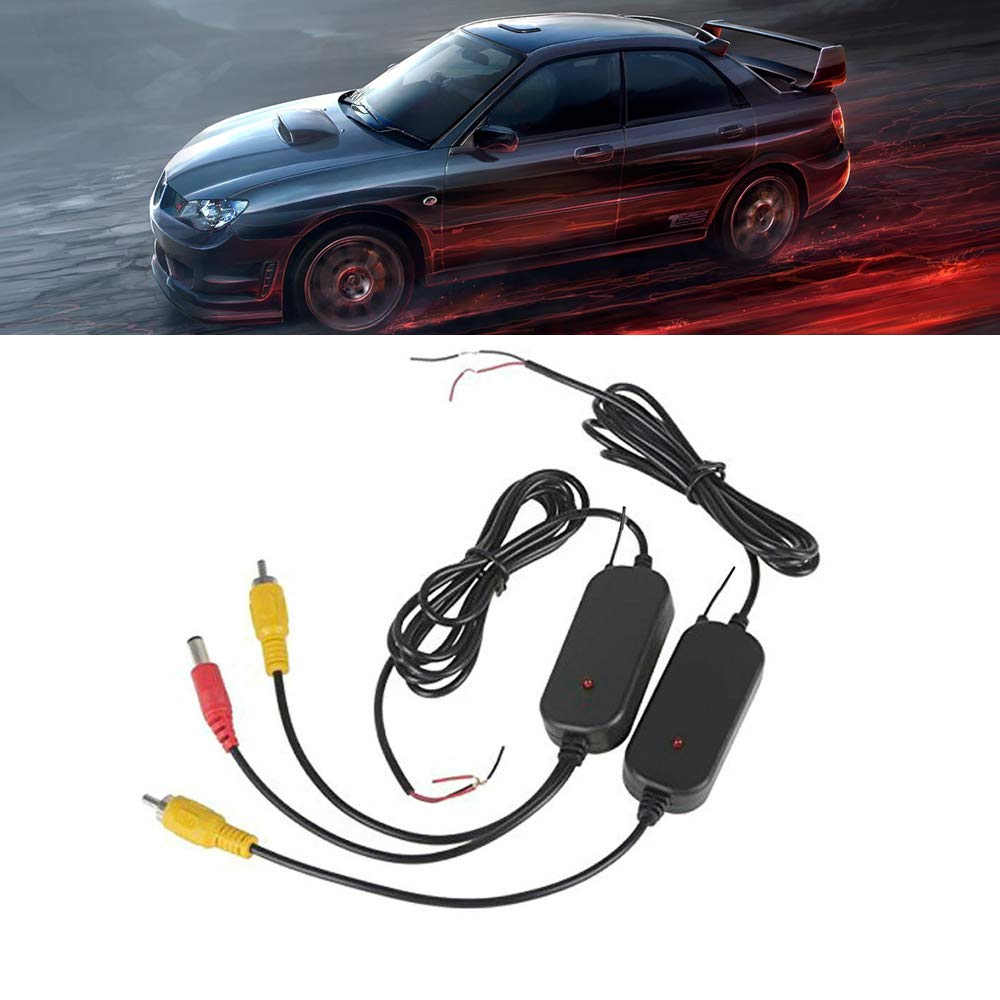 HugeAuto12V A Pair of PC Car Backup Camera Rear View Wireless Video Transmitter + Receiver for Truck Van Caravan Trailers Camper etc.