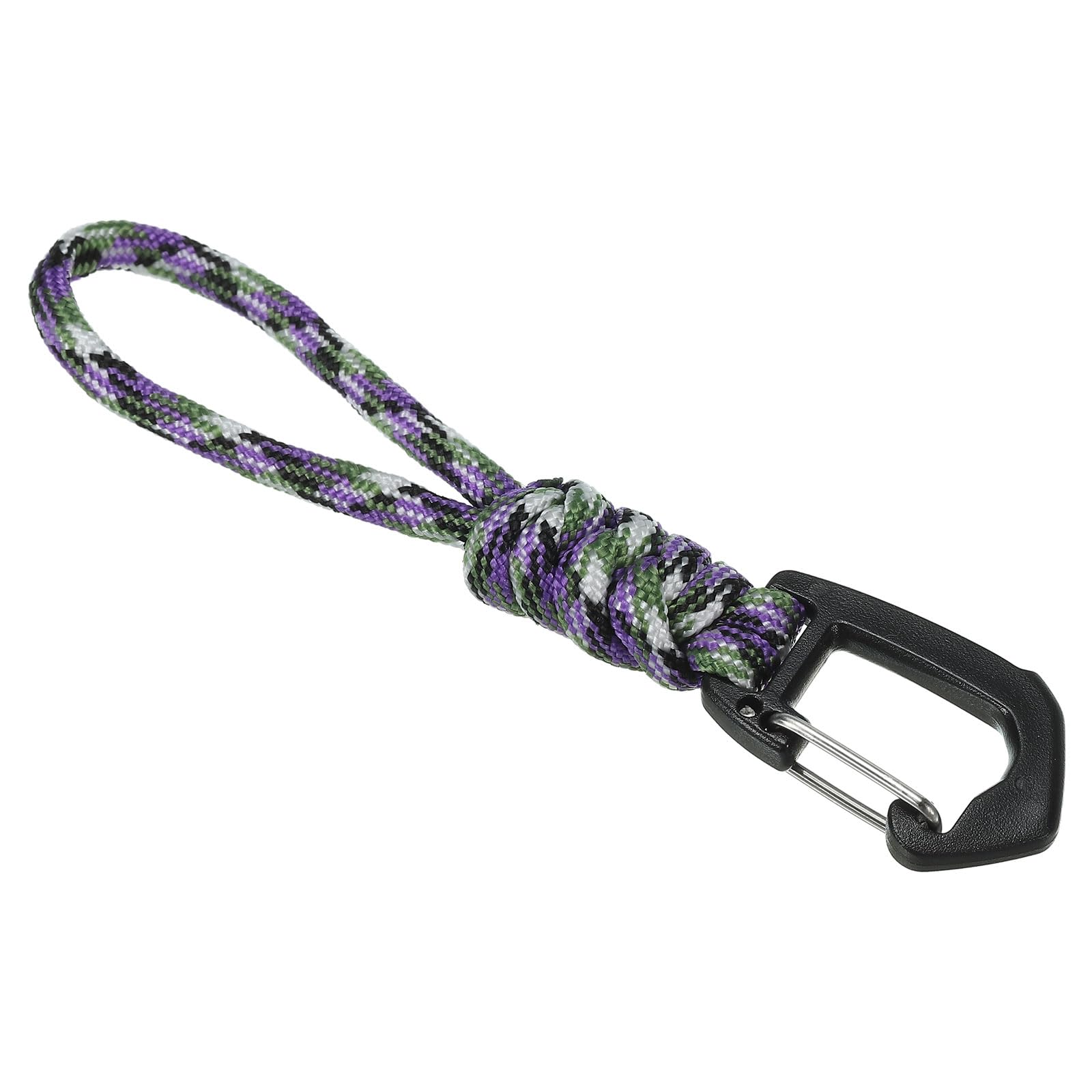 PATIKIL Badge Lanyard 4.7 Inch, Necklace Keychain Cord Metal Clasp Hook Ring Strap for Keys Whistle ID Card Badge Holder, Camo Purple