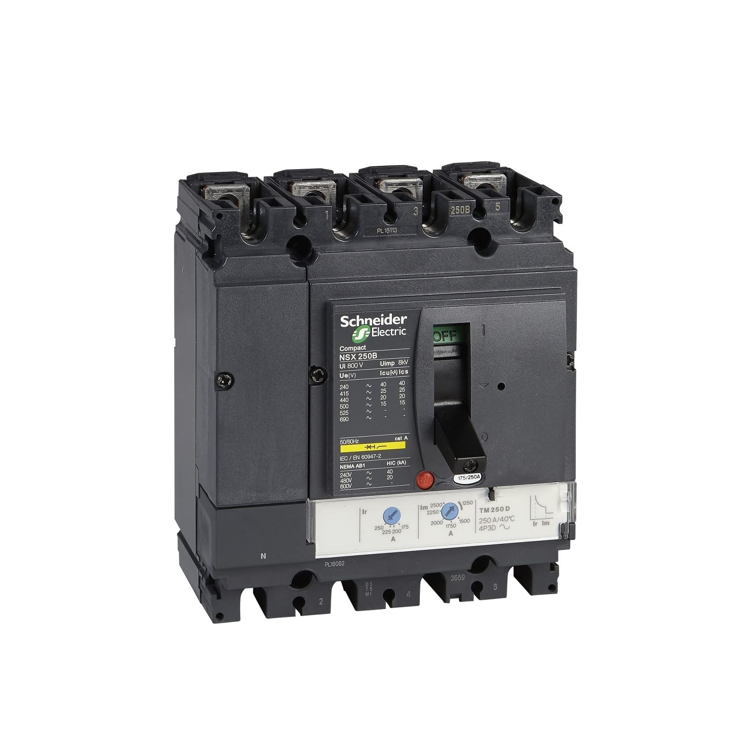 Schneider Electric lv431680 nsx250h tm250d, 4p3r