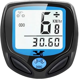 DINOKA Fahrradcomputer Digital, Drahtlos Fahrradtacho, Wasserdicht Kabellos Kilometerzähler mit Automatisches Aufwachen und LCD-Hintergrundbeleuchtung