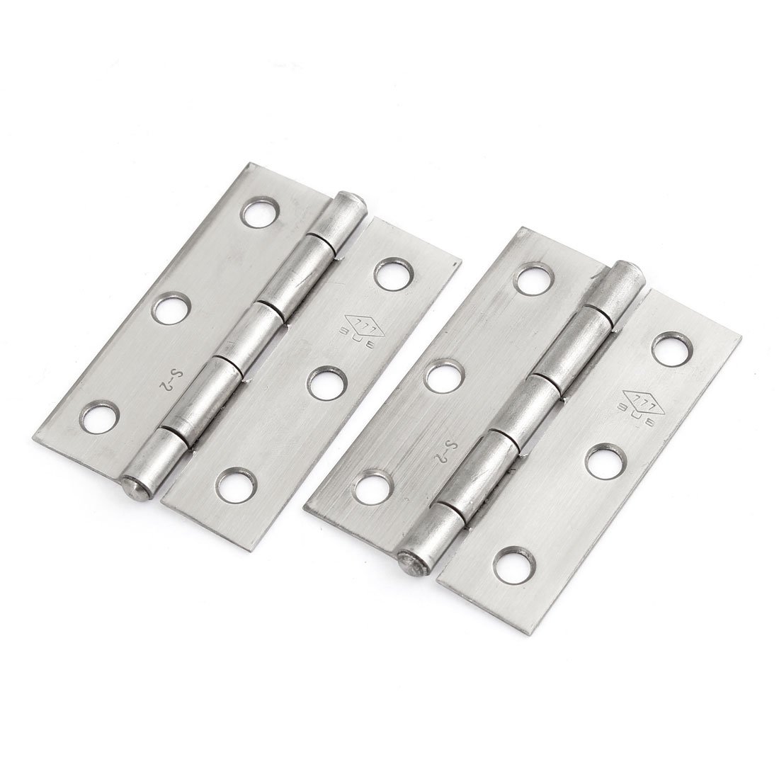 Sourcingmap 2 Pcs Stainless Steel Folding Cabinet Door Hinge 64mm x 43mm