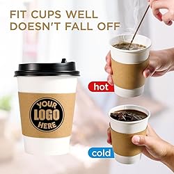 Disposable paper coffee cup kraft sleeves with