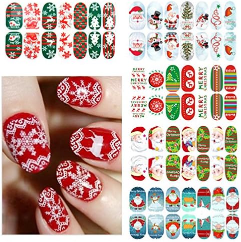 Zcargel 3D Christmas Halloween Nail Supplies Stickers Nail Polish Applique Snowflake Santa Decoration (11 Models)
