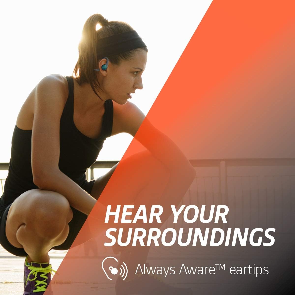Plantronics BackBeat FIT 2100 Wireless Headphones, Sweatproof and Waterproof In Ear Workout Headphones, Black