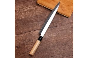 Left Hand Sashimi Knife, Wooden Handle, Stainless Steel Blade