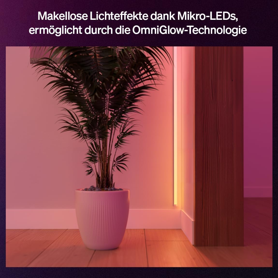Philips Hue OmniGlow 3m Mikro LED-Lightstrip, 2700 lm, Lebendige Farben und Ambiente, Flexible Innenbeleuchtung, Gleichmäßiges Licht, Zuschneidbar, App- und Sprachsteuerung 2