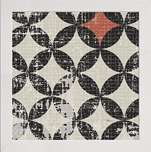 Frame Company Watson Range Geometric Patchwork Puree Pumpkin Square V by Pela Studio, Photo Frame - 5 x 5 Inches, White