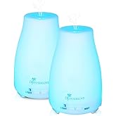 Diffuserlove 2 Pack 200ml Essential Oil Diffuser Ultrasonic Aromatherapy Diffuser Cool Mist Humidifiers with 7 Color LED Lights & Waterless Auto Shut-Off for Home Office Kitchen Bedroom