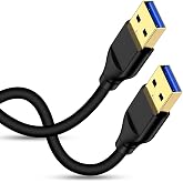 USB A to USB A Cable 10FT Extra Long USB 3.0 Cord Type A Male to A Male | Cable High Speed USB 3.0 Data Transfer Cord for Hard Drive Enclosures,Laptop Cooler Cooling Pad Fan,DVD Player,Computer