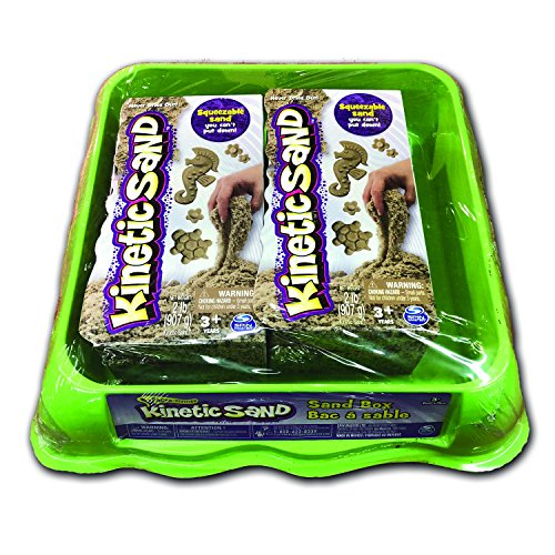 KineticSand 4lb Value Bundle - 2 x 2lb Brown Sand w/ Assorted Color Kinetic Sand Tray