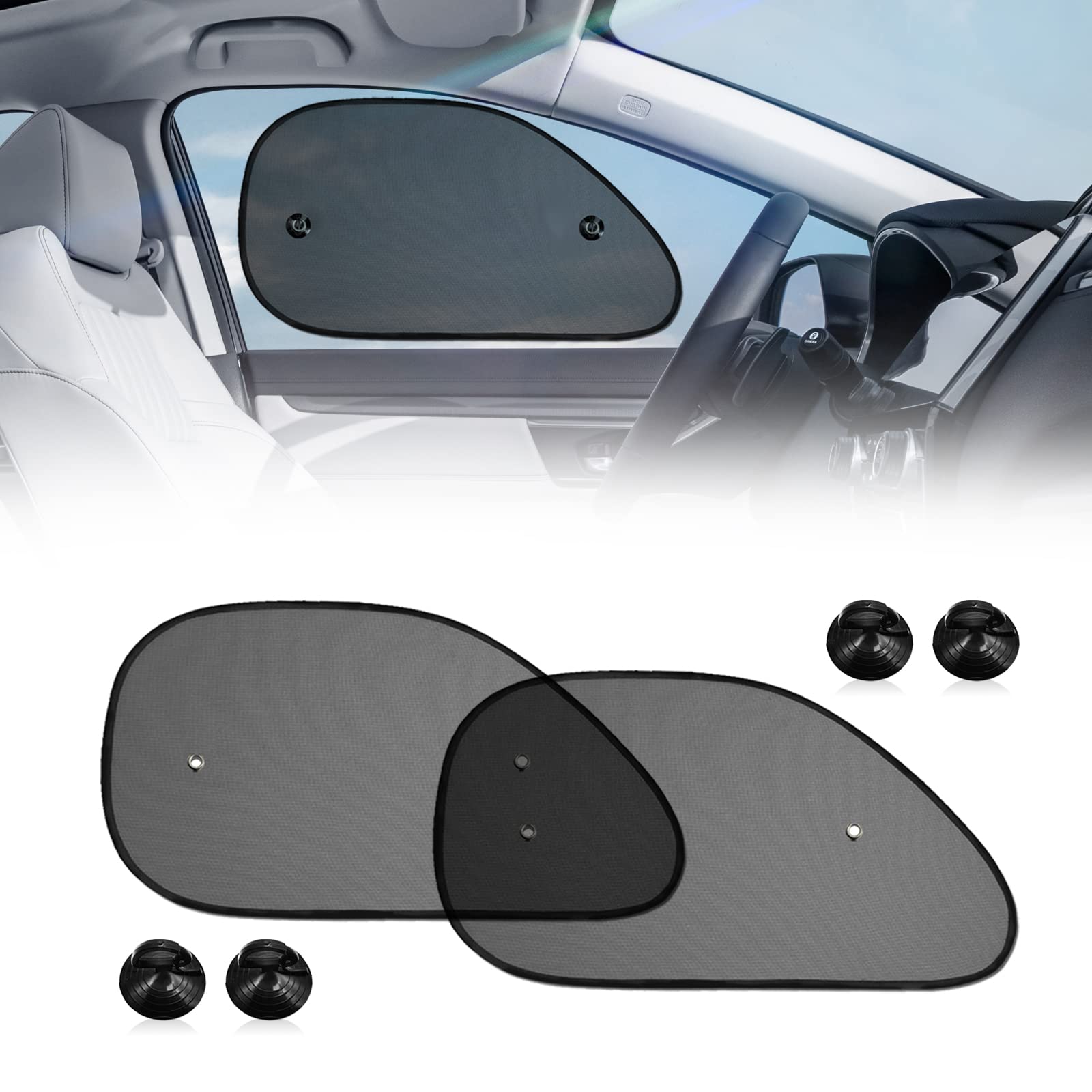 Photo 1 of 2 Pack Car Side Window Sun Shade, Glare and UV Rays Protection for Your Child, with Sun UV Protection, Reduce Damage from Direct Bright Sunlight and Heat Universal Car Window Shade