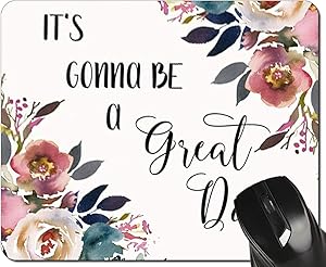 Quote Mouse Pad Inspirational Quotes Floral Teacher Mousepad Desk Accessories for Women Office Gifts,24x20x0.3CM