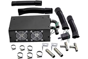 Riloer Car Heater, 12V 500W Car Defroster 3 Hole Portable Winter Fast Heating Warmer Frost Removing Low Noise, Black (Integration of Heat and Cold)