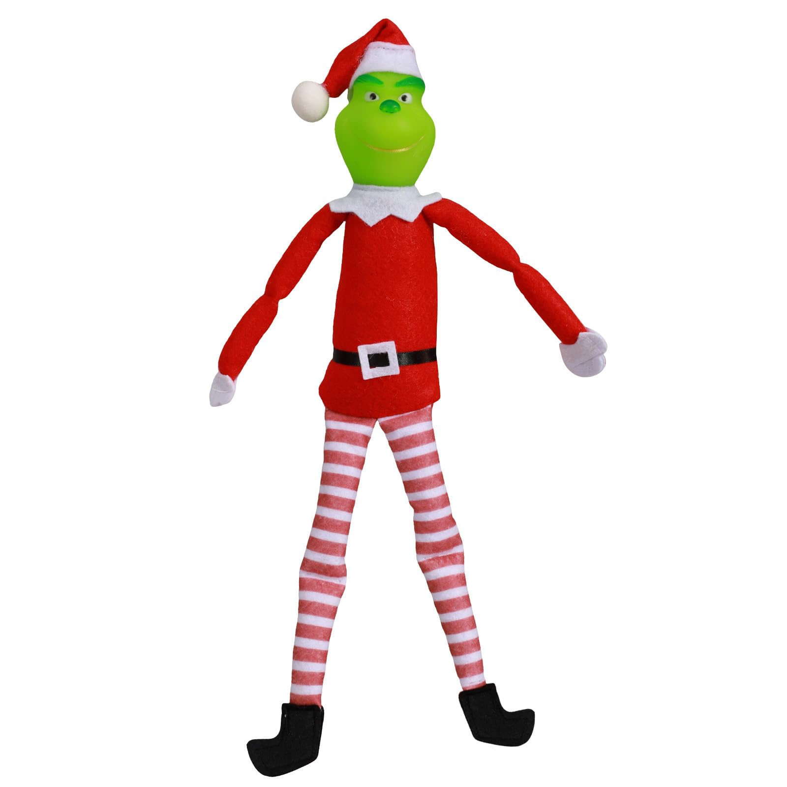 Green Monster Doll Christmas Suffed Plush Toy Red Green Monster Elf Ornament for Xmas Home Decor Gifts (Strip)