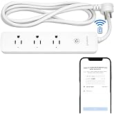 LINKVOLT Smart Power Strip WiFi Surge Protector Voice Control Outlet Extender for Home Office 3AC 15A 1875W 2.4GHz Voice Cont