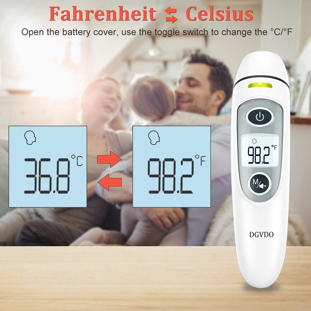 Non-Contact Forehead Thermometers, No Touch Digital Infrared Thermometer for Adults, Kids and Baby, Touchless Thermometer Within 0.4 Inch Distance, Fever Alarm, Memory Function: Industrial & Scientific