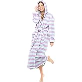 Alexander Del Rossa Sherpa Robes for Women Long, Womens Robes Long Hooded Bathrobes for Women, Plus Size Robe