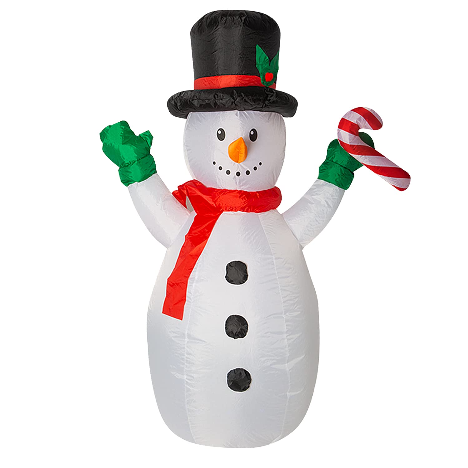 Eye-Catching Multicolor Inflatable Snowman with Disco Lights - 1.5m (1 Pc.) - Fun & Festive Holiday Decor - Perfect for Outdoor Celebrations