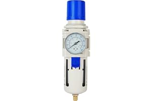 1/2" NPT Air Compressor Filter - Air Pressure Regulator Filter Combo,Compressed Air Dryer AW4000-04 Semi-Auto Drain Poly Bowl