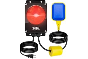 GMURA Sump Pump Alarm, High Water Alarm for Sump Pump Septic Tank Pond Basement, with 110dB Loud Alarm & Red LED Indicator & 10Ft Level Float Switch, Indoor/Outdoor
