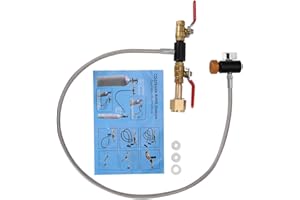 DIYEENI G1/2 CO2 Cylinder Refill Adapter with Hose For Filling Tank 36" with Gauge,2 turn on/off valves,durable to use