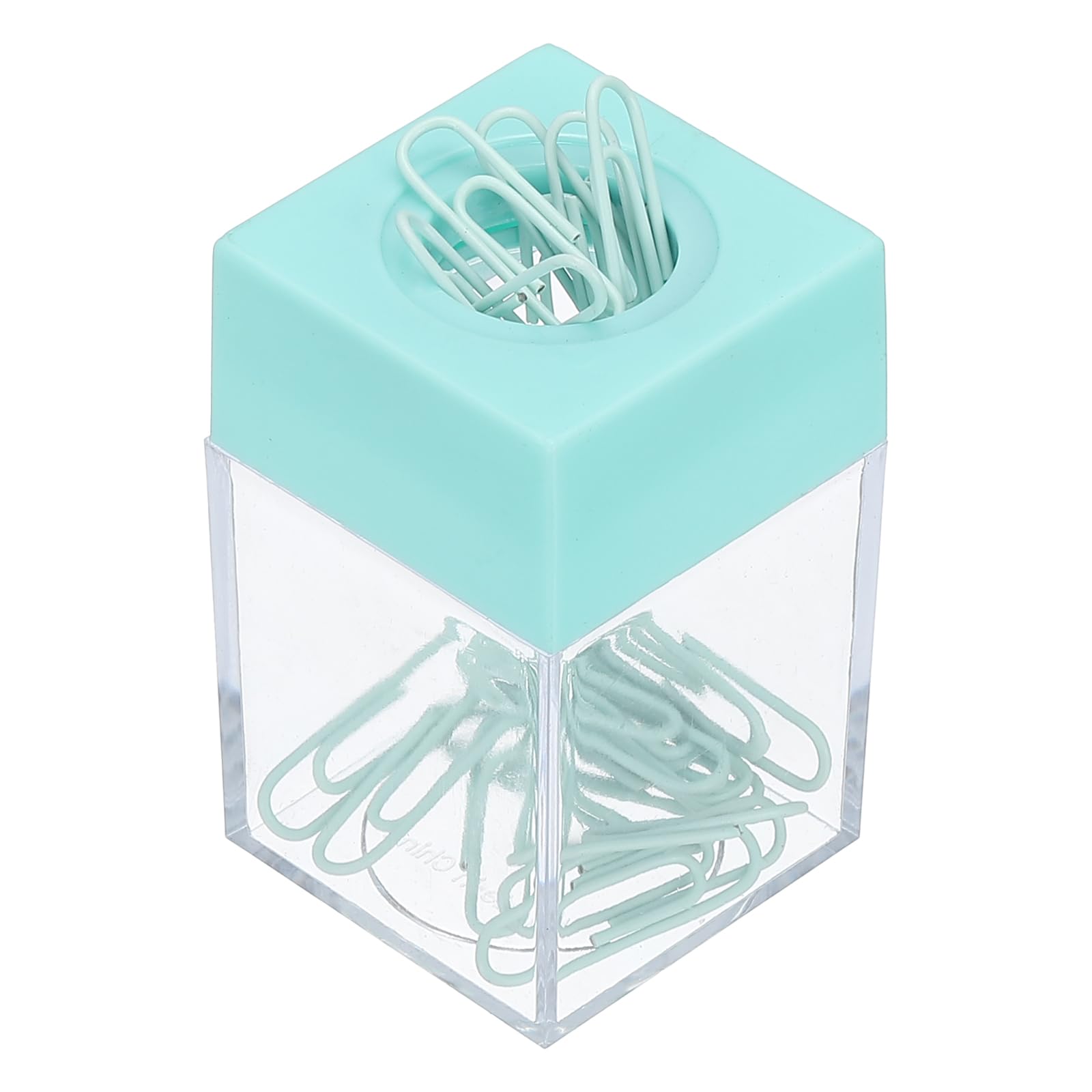 PATIKIL Magnetic Paper Clip Holder Dispenser, Large Capacity Paper Clip Organizers with Magnetic Top for Desk Supplies, Office, Classroom, Home, Green