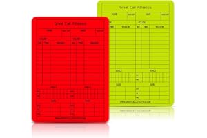 Great Call Athletics | Soccer Pro Reusable Write-On Game Card | Set of Yellow & Red | Erasable Match Data Record Fits Pocket NFHS
