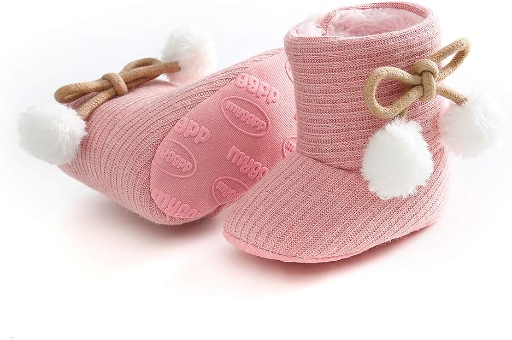 LACOFIA Stivaletti Invernali per neonata con Morbida Suola Scarpe Primi  Passi in Pile Caldo per Bambina lencicol Femmina Scarpine prima infanzia