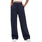 AFFOLE Fleece Sweatpants Women Wide Leg High Waisted Baggy Pants Drawstring Fall Outfits Fashion Teen Girl Athletic Joggers