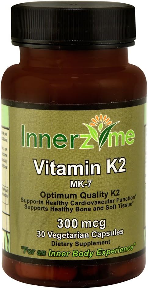 Innerzyme Vitamin K2 MK-7 -- 300 mcg - 30 Vegetarian Capsules